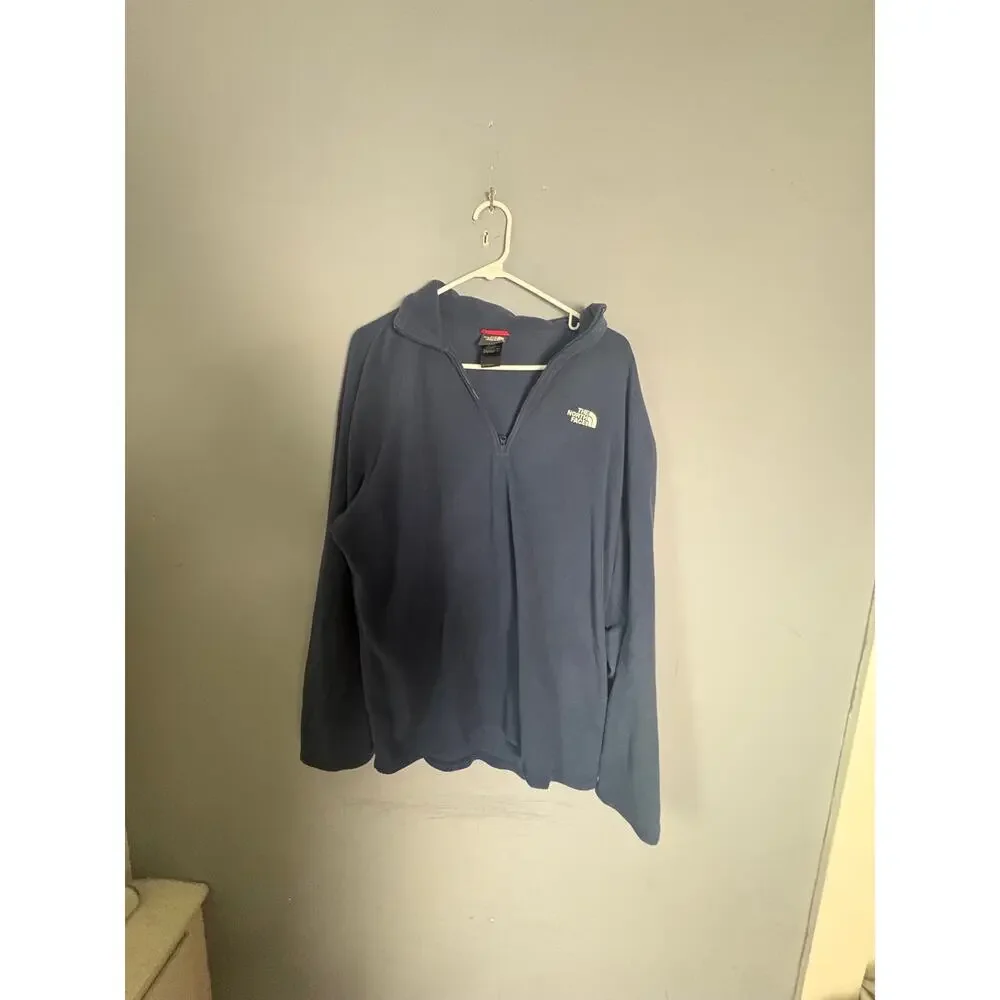 The North Face Quarter Zip Lightweight Fleece Sweater Navy Size XL Read